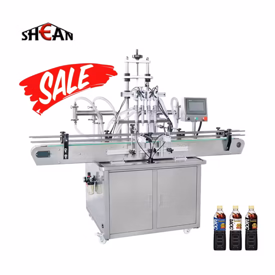 Pompe à piston à piston à servocommande linéaire Bouteille en verre pour animaux de compagnie Jus/sirop/huile/cosmétique/crème Embouteillage liquide Remplissage et scellement Boucheuse de remplissage Machine de conditionnement alimentaire