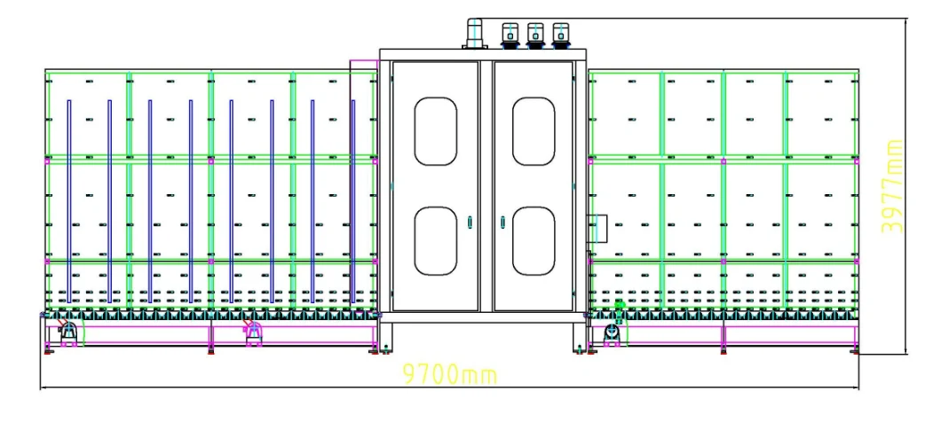 Automatic 2800mm Vertical Online Gas Filling Vacuum Insulating Double Glazing Glass Production Line Machine