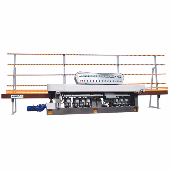 Automatic Glass Straight Line Edging Polishing Grinding Beveling Mitering Round Pencil Processing Edger Line Machine Machinery