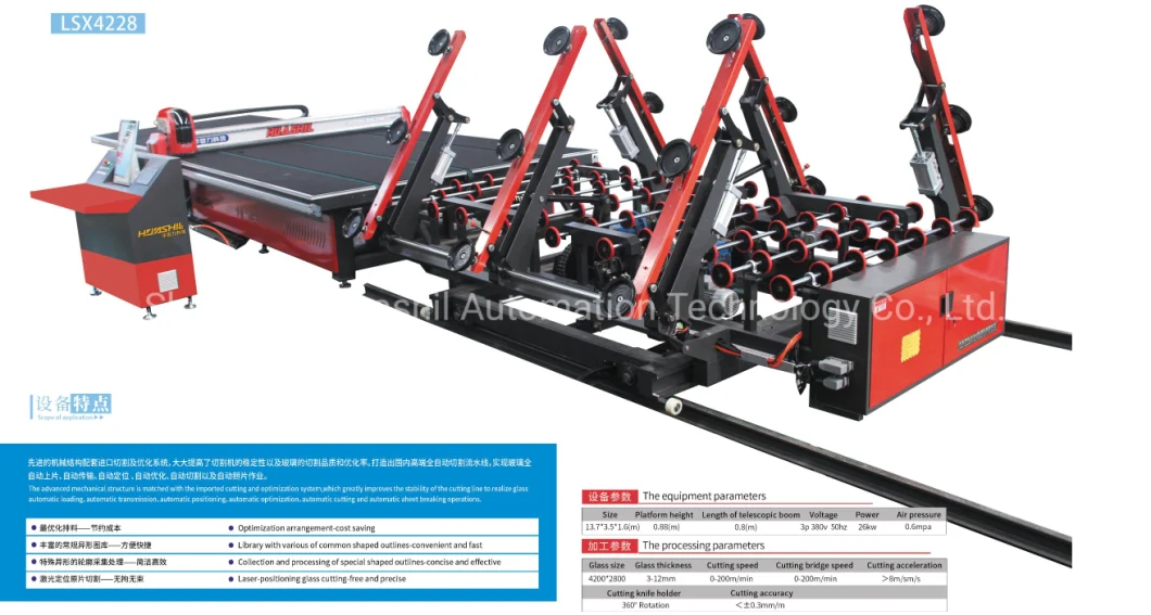 Automatic Double Turn Loading 4 Station Glass Cutting Line